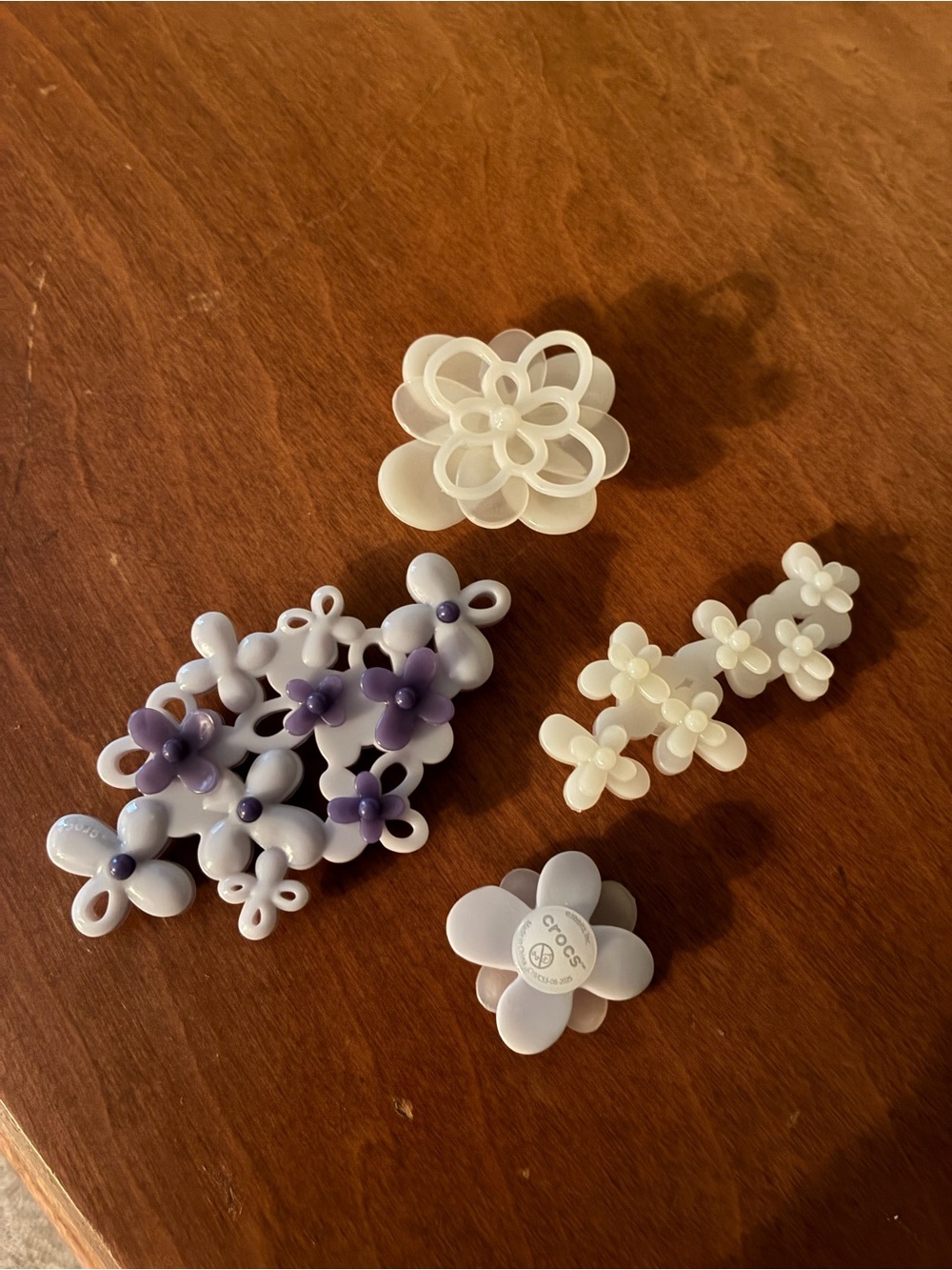 CROCS Flower Jibbitz Charms - White & Lavender